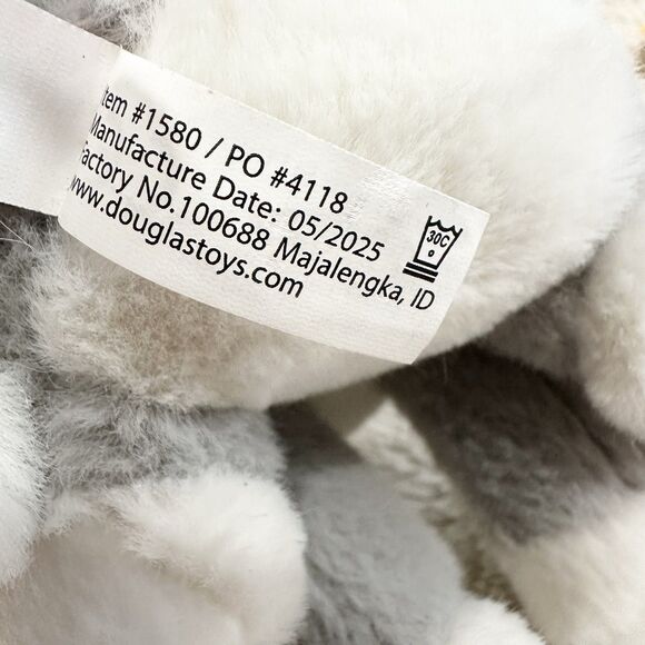 Douglas Cuddle Toys Mini Gray Cat Kitten Plush 6” Stuffed Animal Blue Ribbon - Picture 5 of 6